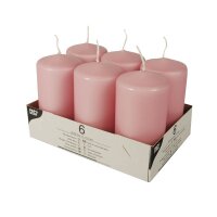 STARPAK Stumpenkerze altrosa, 6 St.