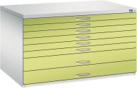 CP 7200 Planschrank clowngrün, lichtgrau 8 Schubladen 135,0 x 96,0 x 76,0 cm, 1 St.