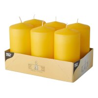 STARPAK Stumpenkerze goldgelb, 6 St.