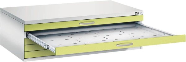 CP 7200 Planschrank clowngrün, lichtgrau 5 Schubladen 135,0 x 96,0 x 42,0 cm, 1 St.