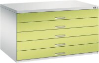 CP 7200 Planschrank clowngrün, lichtgrau 5 Schubladen 135,0 x 96,0 x 76,0 cm, 1 St.