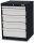 Simplaflex® Systemeinrichter C-Line Schubladenschrank anthrazit 5 Schubladen 60,0 x 57,5 x 82,0 cm, 1 St.