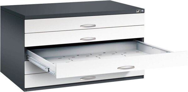 CP 7200 Planschrank schwarzgrau, verkehrsweiß 5 Schubladen 135,0 x 96,0 x 76,0 cm, 1 St.