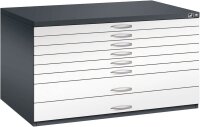 CP 7200 Planschrank schwarzgrau, verkehrsweiß 8 Schubladen 135,0 x 96,0 x 76,0 cm, 1 St.