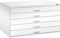 CP 7200 Planschrank verkehrsweiß 5 Schubladen 135,0 x 96,0 x 76,0 cm, 1 St.