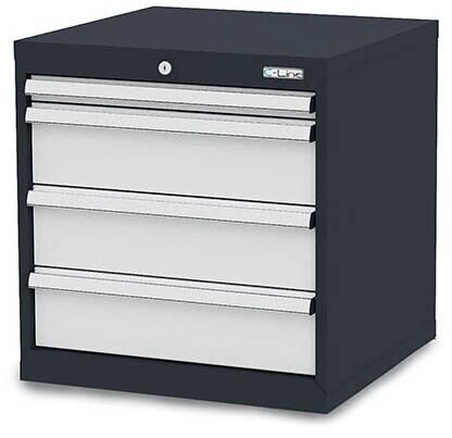 Simplaflex® Systemeinrichter C-Line Schubladenschrank anthrazit 4 Schubladen 60,0 x 57,5 x 62,0 cm, 1 St.