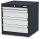 Simplaflex® Systemeinrichter C-Line Schubladenschrank anthrazit 4 Schubladen 60,0 x 57,5 x 62,0 cm, 1 St.