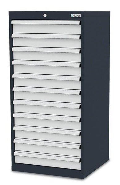 Simplaflex® Systemeinrichter C-Line Schubladenschrank anthrazit 11 Schubladen 60,0 x 57,5 x 122,0 cm, 1 St.
