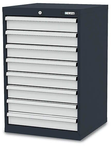 Simplaflex® Systemeinrichter C-Line Schubladenschrank anthrazit 8 Schubladen 60,0 x 57,5 x 92,0 cm, 1 St.