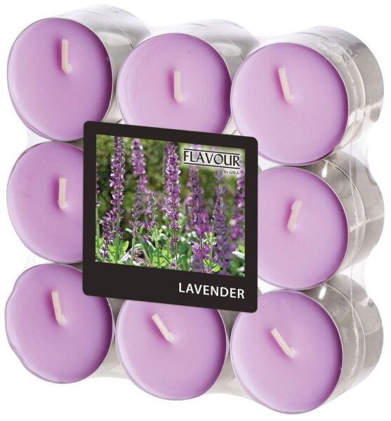 FLAVOUR by GALA Teelichter violett Lavender, 18 St.