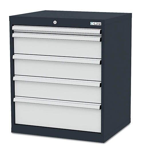 Simplaflex® Systemeinrichter C-Line Schubladenschrank anthrazit 5 Schubladen 70,0 x 57,5 x 82,0 cm, 1 St.