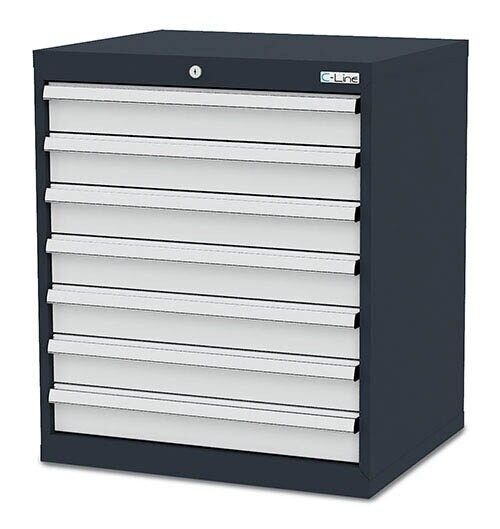 Simplaflex® Systemeinrichter C-Line Schubladenschrank anthrazit 7 Schubladen 70,0 x 57,5 x 82,0 cm, 1 St.
