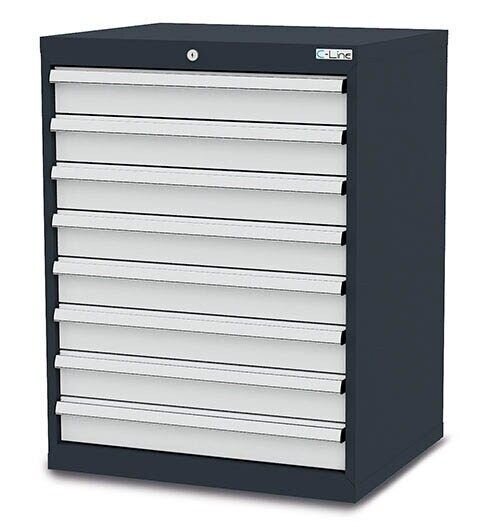 Simplaflex® Systemeinrichter C-Line Schubladenschrank anthrazit 8 Schubladen 70,0 x 57,5 x 92,0 cm, 1 St.