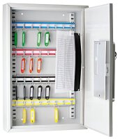 WEDO Schlüsseltresor lichtgrau mit 32 Haken, Elektronik- und Standardschloss, 30,0 x 8,0 x 45,0 cm, 1 St.