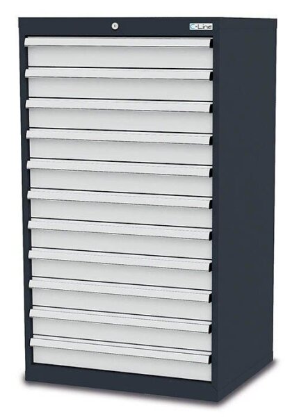 Simplaflex® Systemeinrichter C-Line Schubladenschrank anthrazit 11 Schubladen 70,0 x 57,5 x 122,0 cm, 1 St.