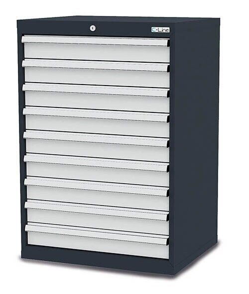 Simplaflex® Systemeinrichter C-Line Schubladenschrank anthrazit 9 Schubladen 70,0 x 57,5 x 102,0 cm, 1 St.