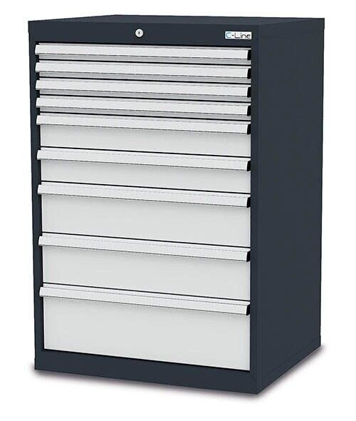 Simplaflex® Systemeinrichter C-Line Schubladenschrank anthrazit 9 Schubladen 70,0 x 57,5 x 102,0 cm, 1 St.