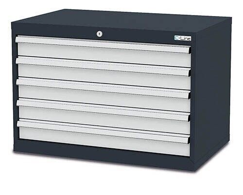Simplaflex® Systemeinrichter C-Line Schubladenschrank anthrazit 5 Schubladen 90,0 x 57,5 x 62,0 cm, 1 St.