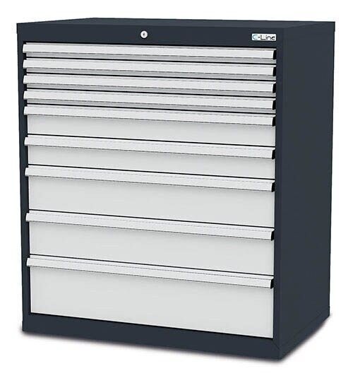 Simplaflex® Systemeinrichter C-Line Schubladenschrank anthrazit 9 Schubladen 90,0 x 57,5 x 102,0 cm, 1 St.