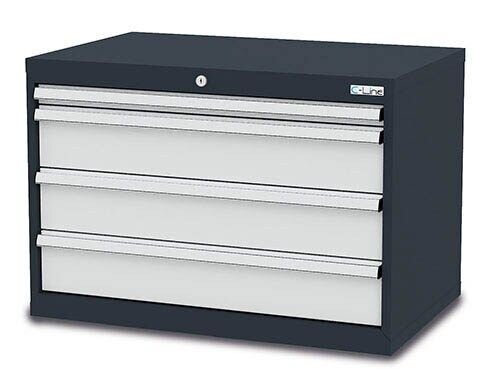 Simplaflex® Systemeinrichter C-Line Schubladenschrank anthrazit 4 Schubladen 90,0 x 57,5 x 62,0 cm, 1 St.