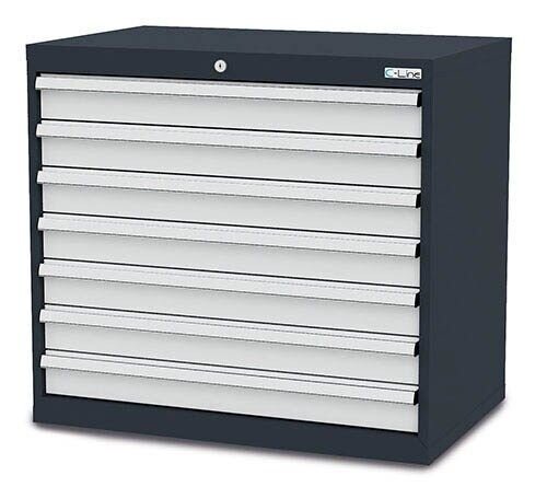 Simplaflex® Systemeinrichter C-Line Schubladenschrank anthrazit 7 Schubladen 90,0 x 57,5 x 82,0 cm, 1 St.
