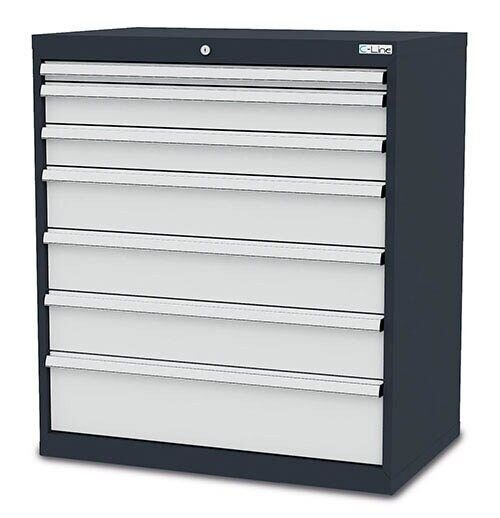 Simplaflex® Systemeinrichter C-Line Schubladenschrank anthrazit 7 Schubladen 90,0 x 57,5 x 102,0 cm, 1 St.