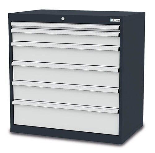 Simplaflex® Systemeinrichter C-Line Schubladenschrank anthrazit 6 Schubladen 90,0 x 57,5 x 92,0 cm, 1 St.