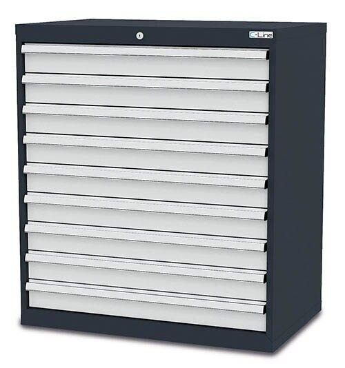 Simplaflex® Systemeinrichter C-Line Schubladenschrank anthrazit 9 Schubladen 90,0 x 57,5 x 102,0 cm, 1 St.