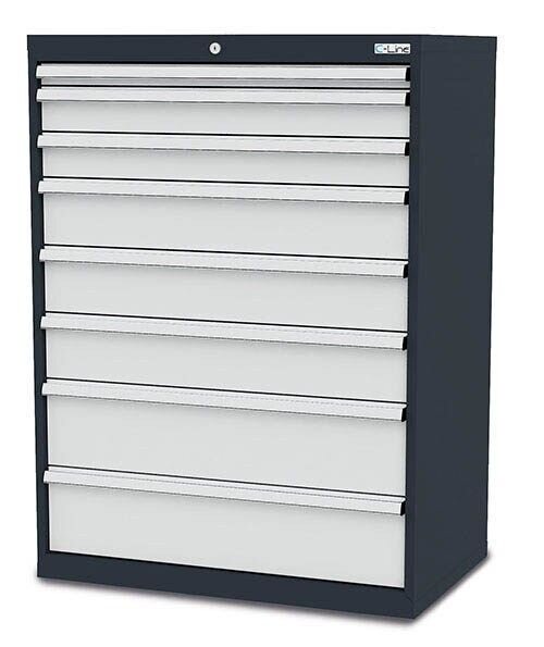Simplaflex® Systemeinrichter C-Line Schubladenschrank anthrazit 8 Schubladen 90,0 x 57,5 x 122,0 cm, 1 St.