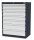 Simplaflex® Systemeinrichter C-Line Schubladenschrank anthrazit 8 Schubladen 90,0 x 57,5 x 122,0 cm, 1 St.