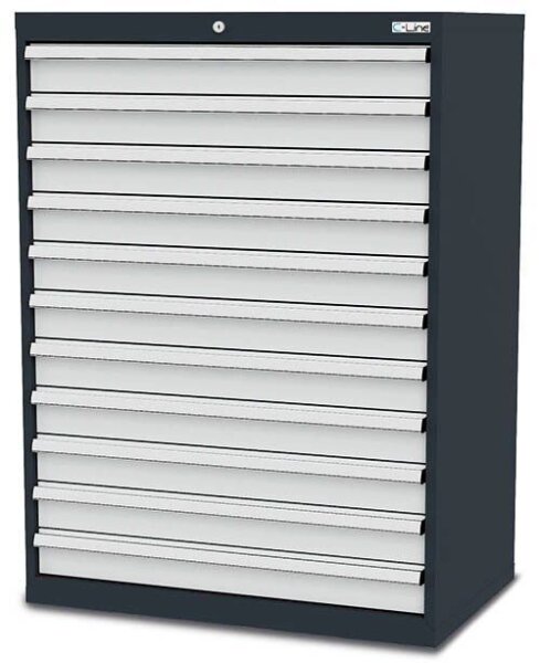 Simplaflex® Systemeinrichter C-Line Schubladenschrank anthrazit 11 Schubladen 90,0 x 57,5 x 122,0 cm, 1 St.
