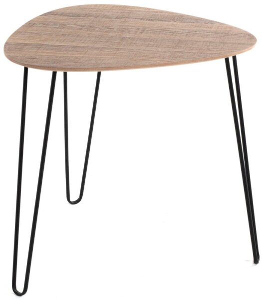 HAKU Möbel Beistelltisch oval MDF-Platte eiche 48,0 x 48,0 x 48,0 cm, 1 St.