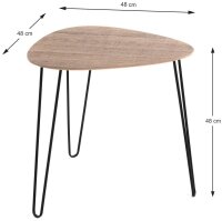 HAKU Möbel Beistelltisch oval MDF-Platte eiche 48,0...