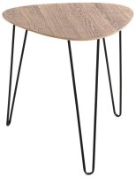 HAKU Möbel Beistelltisch oval MDF-Platte eiche 48,0 x 48,0 x 48,0 cm, 1 St.