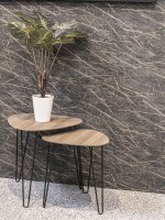 HAKU Möbel Beistelltisch oval MDF-Platte eiche 48,0 x 48,0 x 48,0 cm, 1 St.