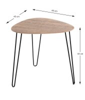 HAKU Möbel Beistelltisch oval MDF-Platte eiche 40,0...