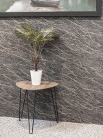 HAKU Möbel Beistelltisch oval MDF-Platte eiche 40,0 x 40,0 x 43,0 cm, 1 St.