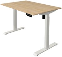 Kerkmann Move 1 elektrisch höhenverstellbarer Schreibtisch eiche hell rechteckig, T-Fuß-Gestell weiß 120,0 x 80,0 cm