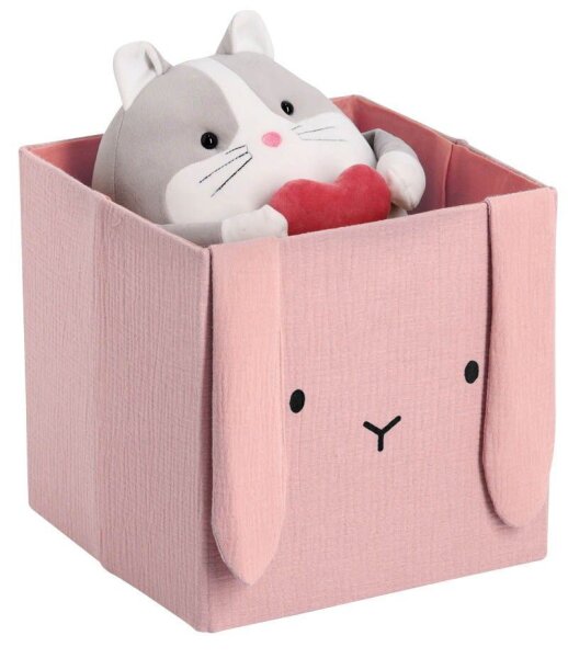 Zeller Hase Aufbewahrungsbox altrosa 28,0 x 28,0 x 28,0 cm, 1 St.