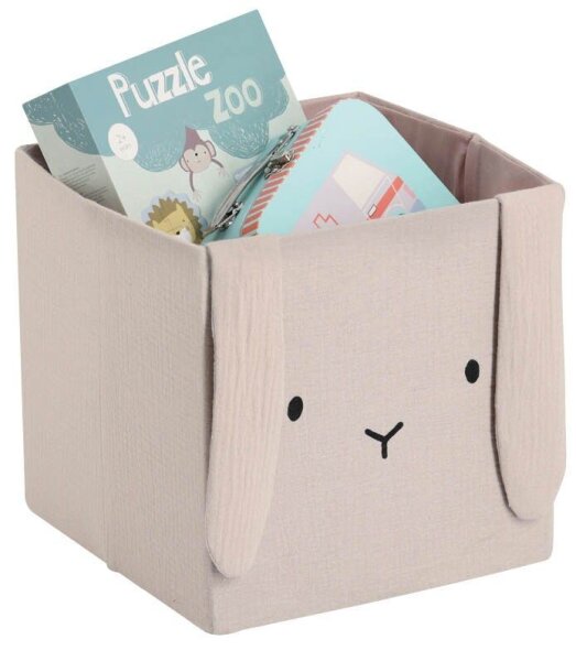 Zeller Hase Aufbewahrungsbox beige 28,0 x 28,0 x 28,0 cm, 1 St.