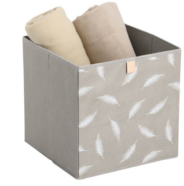 Zeller Feather Aufbewahrungsbox taupe 32,0 x 32,0 x 32,0 cm, 1 St.