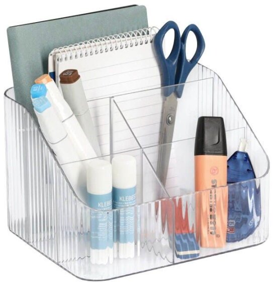 Zeller Schreibtisch-Organizer transparent Kunststoff 5 Fächer 14,8 x 18,0 x 12,0 cm