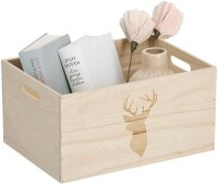 Zeller Hirsch Aufbewahrungsbox natur 35,0 x 25,0 x 18,0...