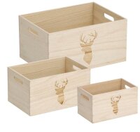 Zeller Hirsch Aufbewahrungsbox natur 25,0 x 15,0 x 14,0 cm, 1 St.