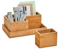 Zeller Schreibtisch-Organizer 4tlg-Set natur Bambus 3...