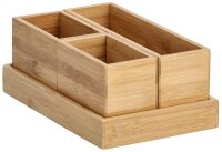 Zeller Schreibtisch-Organizer 4tlg-Set natur Bambus 3 Fächer 28,0 x 17,7 x 11,0 cm