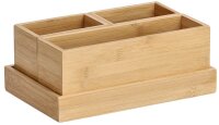 Zeller Schreibtisch-Organizer 4tlg-Set natur Bambus 3 Fächer 28,0 x 17,7 x 11,0 cm