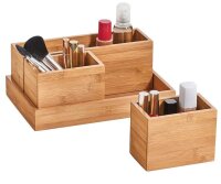 Zeller Schreibtisch-Organizer 4tlg-Set natur Bambus 3 Fächer 28,0 x 17,7 x 11,0 cm