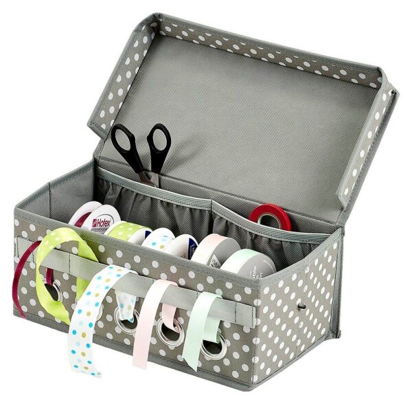 Zeller Geschenkband-Organizer grau/weiß 29,0 x 15,0 x 12,0 cm, 1 St.