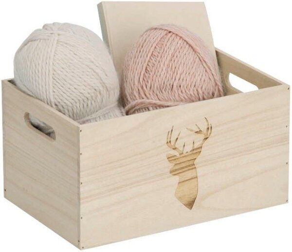 Zeller Hirsch Aufbewahrungsbox natur 30,0 x 20,0 x 16,0 cm, 1 St.